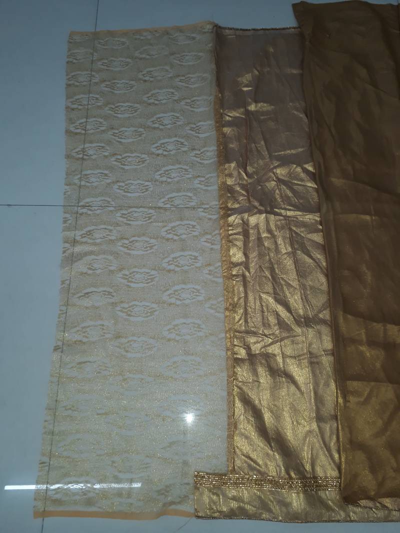 Golden embroidered  silk saree with blouse