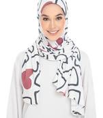  Justkartit Stitched Cap Style Printed Instant Scarf Hijab For Women