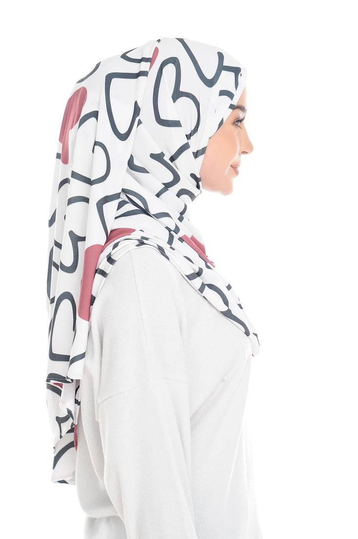  Justkartit Stitched Cap Style Printed Instant Scarf Hijab For Women