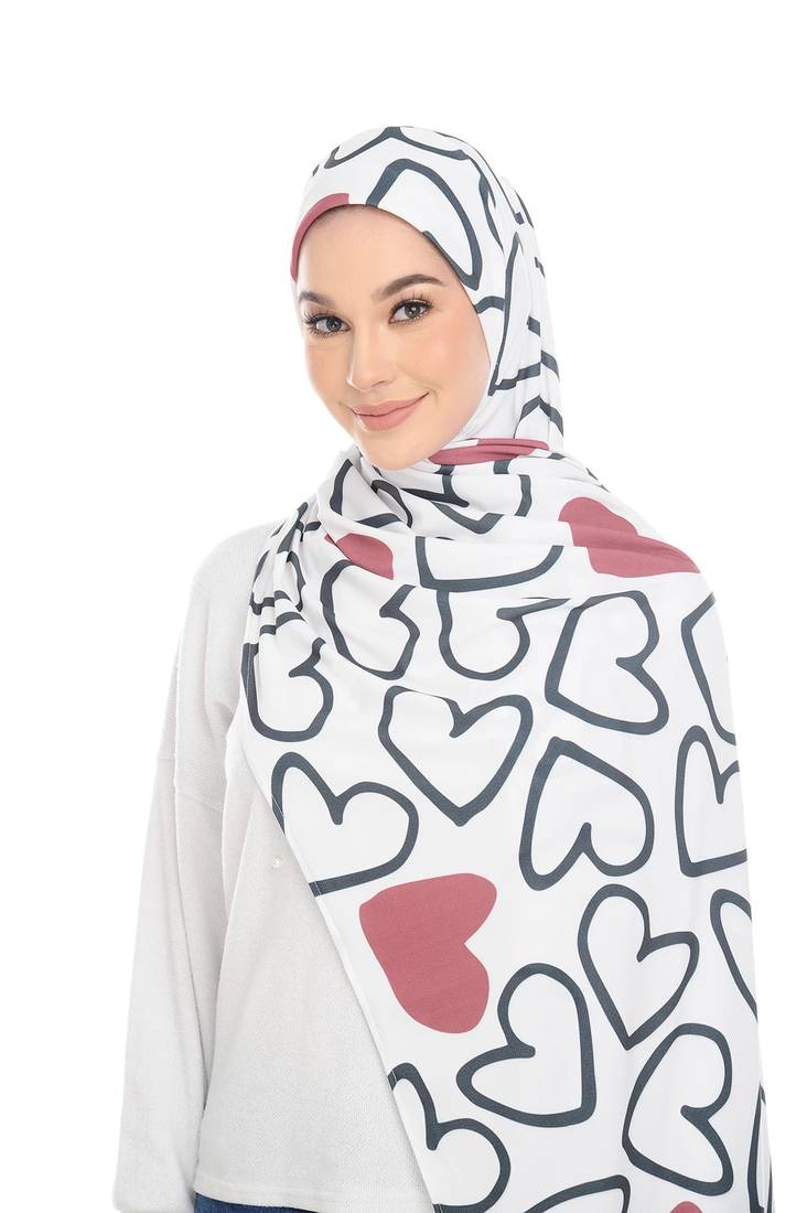  Justkartit Stitched Cap Style Printed Instant Scarf Hijab For Women