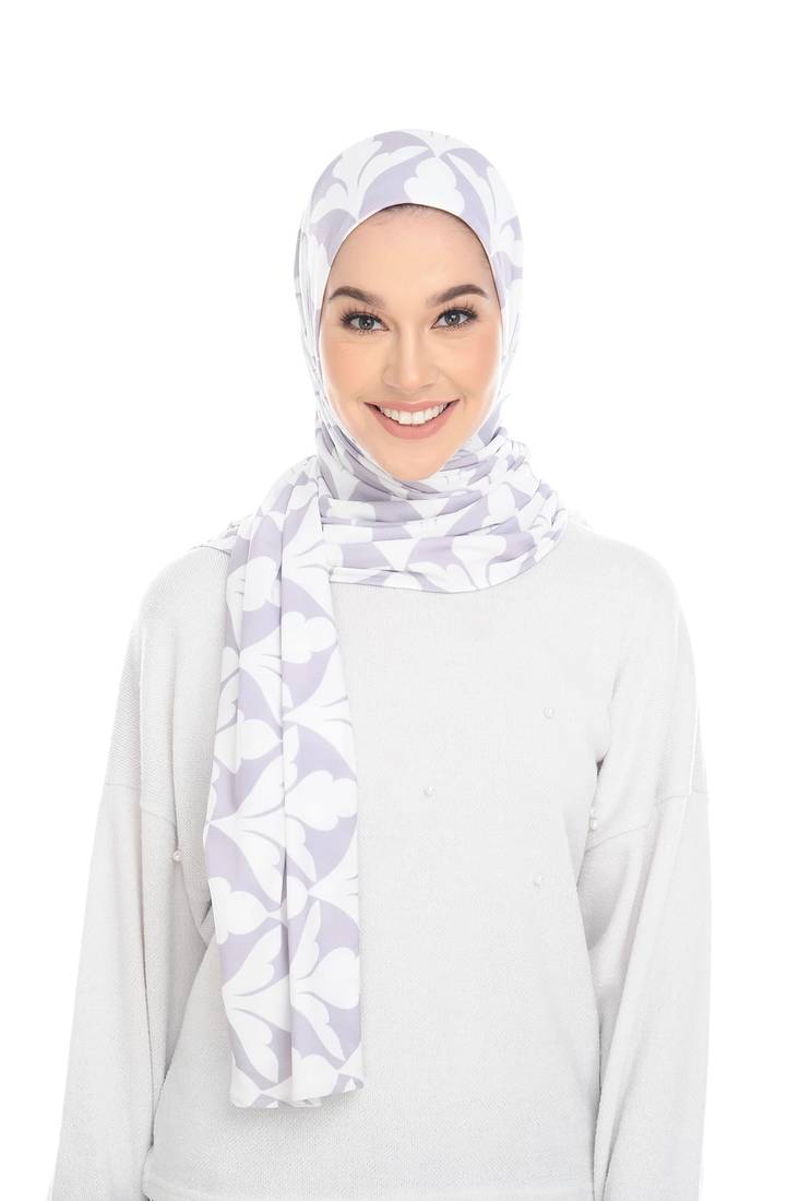  Justkartit Floral Printed Cap Style Instant Stitched Scarf Hijab For Women