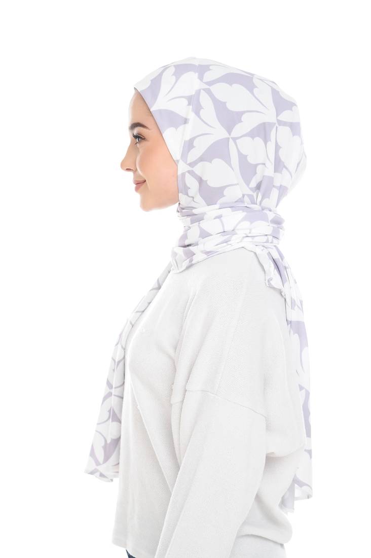  Justkartit Floral Printed Cap Style Instant Stitched Scarf Hijab For Women