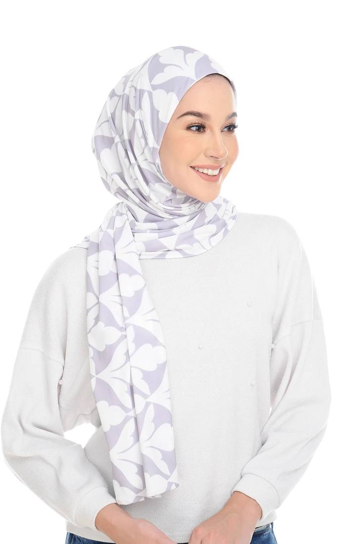  Justkartit Floral Printed Cap Style Instant Stitched Scarf Hijab For Women