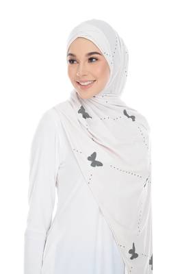 Justkartit Butterfly Printed Instant Stitched Cap Style Scarf Hijab Stoles For Women 5
