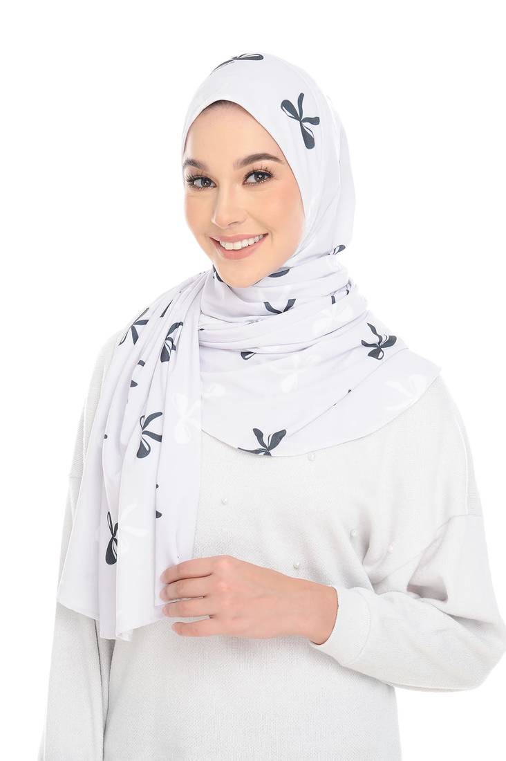 Justkartit Instant Stitched Cap Style Printed Scarf Hijab For Women