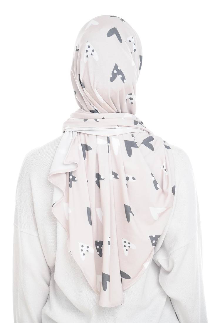 Justkartit Printed Stitched Cap Style Long Scarf Hijab For Women