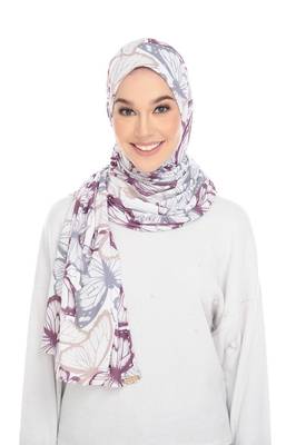 Justkartit Butterfly Printed Stitched Cap Style Instant Scarf Hijab For Women 1