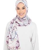 Justkartit Butterfly Printed Stitched Cap Style Instant Scarf Hijab For Women