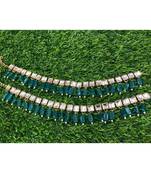 Green Gold Tone Kundan Anklets