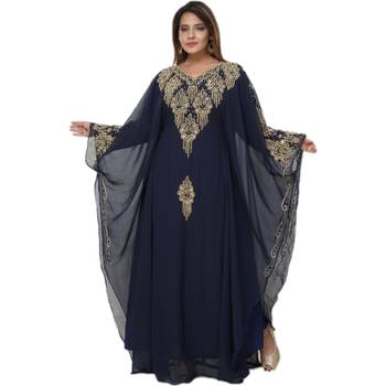 Blue Embroidered Georgette Islamic Kaftans 2