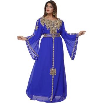 Purple Embroidered Georgette Islamic Kaftans 1