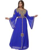 Purple Embroidered Georgette Islamic Kaftans