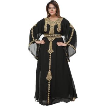 Blue Embroidered Georgette Islamic Kaftans 1