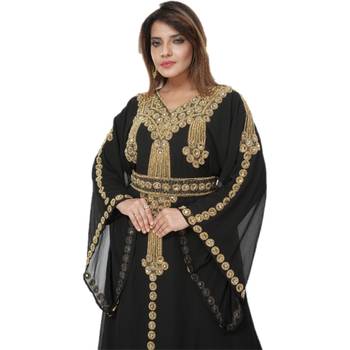 Blue Embroidered Georgette Islamic Kaftans 2