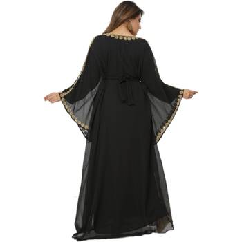 Blue Embroidered Georgette Islamic Kaftans 3