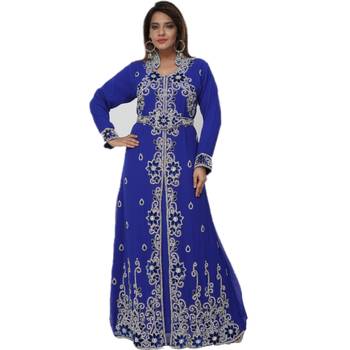 Pink Embroidered Georgette Islamic Kaftans 1
