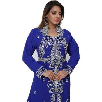 Pink Embroidered Georgette Islamic Kaftans 2