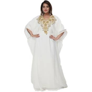 Pink Embroidered Georgette Islamic Kaftans 1