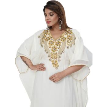 Pink Embroidered Georgette Islamic Kaftans 2