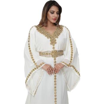 Pink Embroidered Georgette Islamic Kaftans 2