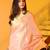 Light Peach Tissue Linen Saree With Zari Border & Pallu