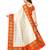 White Printed Silk Blend Sarees With Unstitched Blouse