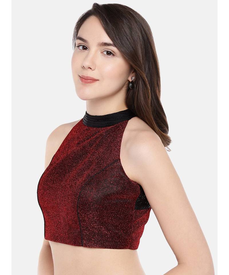 Red Lurex Shimmer Blouse with sequins JustB 3114257