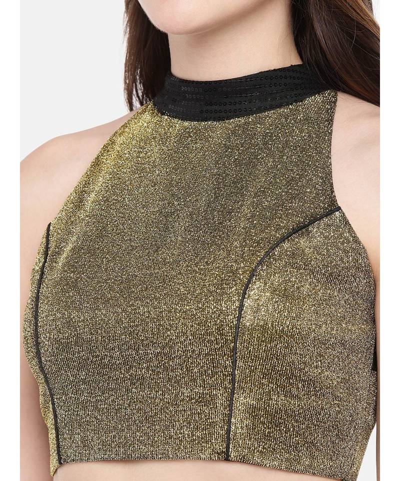 bright gold Lurex Shimmer Blouse with sequins JustB 3114363