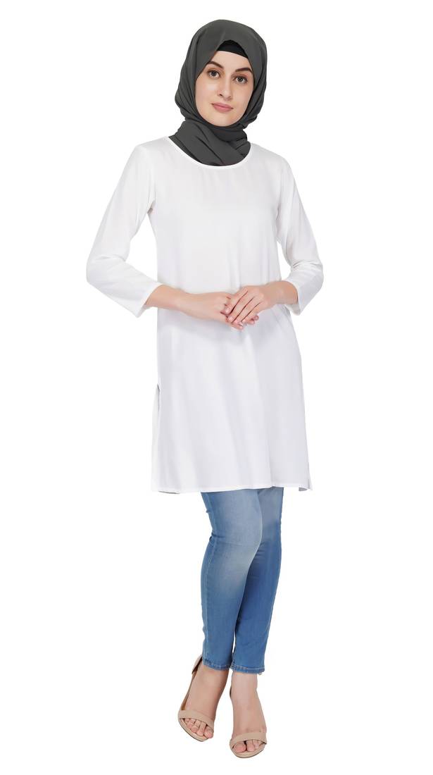 Basics White Tunic By Ruqsar