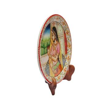 Lady Figure Painted On Marble Plate 2