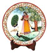 Ragini Design Painted On Marble Plate