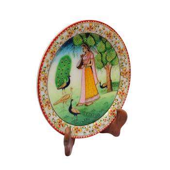 Ragini Design Painted On Marble Plate 2