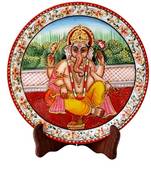 Ganesha Painted On Marble Plate