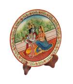 Handicrafts Paradise Marble Radha Krishan Round Decorative Plate