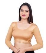 Copper Full Net Sleeves Lycra Stretchable Readymade Saree Blouse