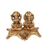 Lakshmi ganesh diya antique gold plated