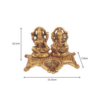 Lakshmi ganesh diya antique gold plated 2