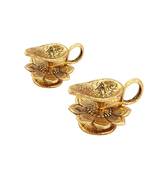 Chirag Diya pair in Metal antique gold plated