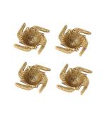 Diya set of 4 pc in metal swastik shape antique golden finish