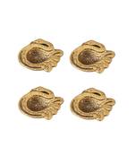 Diya set of 4 pc in metal swan shape antique golden finish