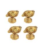 Diya set of 4 pc in metal with Swastik engraved