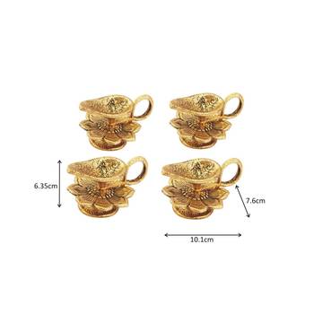 Chirag Diya set of 4 pc in Metal antique gold plated 2