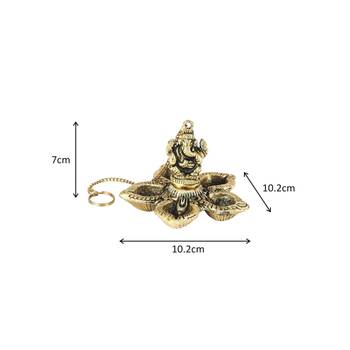 Handicrafts Paradise Ganesh  Paanchmukhi Akhand Diya for Puja Home D  cor Hanging from Celing or Wall 4