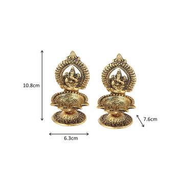 Handicrafts Paradise pair of Diya for Puja Home d  cor Ganesh diya for puja gift 4