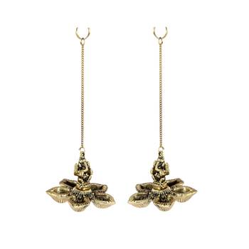 Handicrafts Paradise pair of Ganesh  Paanchmukhi Akhand Diya for Puja Home D  cor Hanging from Celing or Wall 3