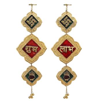Door Hanging shubh labh Gold Plated in Metal 1