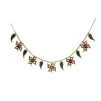 Door Hanging Bandhanwar in metal with Swastik shaped motiff 1