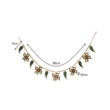 Door Hanging Bandhanwar in metal with Swastik shaped motiff 2