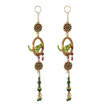 Door Hanging Pair in metal Parrot shaped  with bells 1
