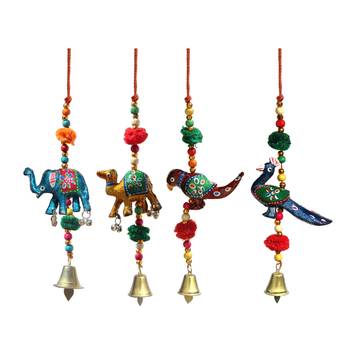 Door Hanging set of 4 pc Elephant , Camel , Parrot and Peacock 1